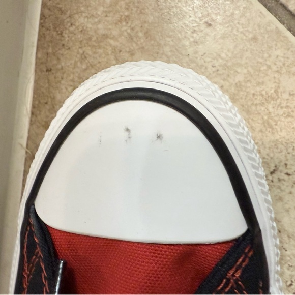 Converse Chuck Taylor All-Star Custom Black and Red Canvas Sneakers - Picture 4 of 5